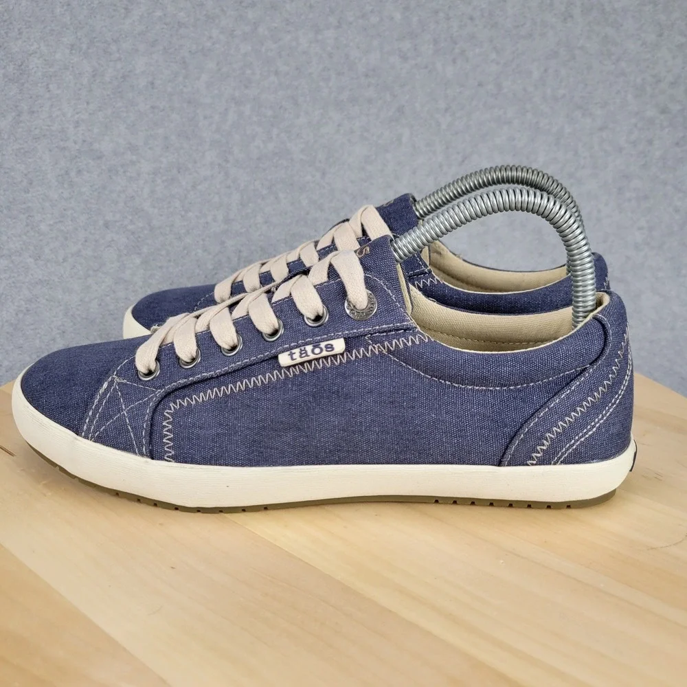 Taos Star Sneaker Womens 8 Indigo Blue Canvas Low Top Lace Up STA-12844